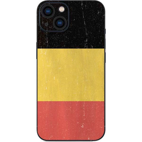 Belgium Flag Distressed iPhone 15 Plus Skin